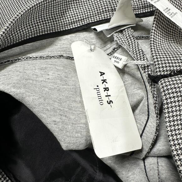 Akris Punto NWT Franca Houndstooth Cropped Trousers Black Cream Pants Size 6 - Picture 8 of 11